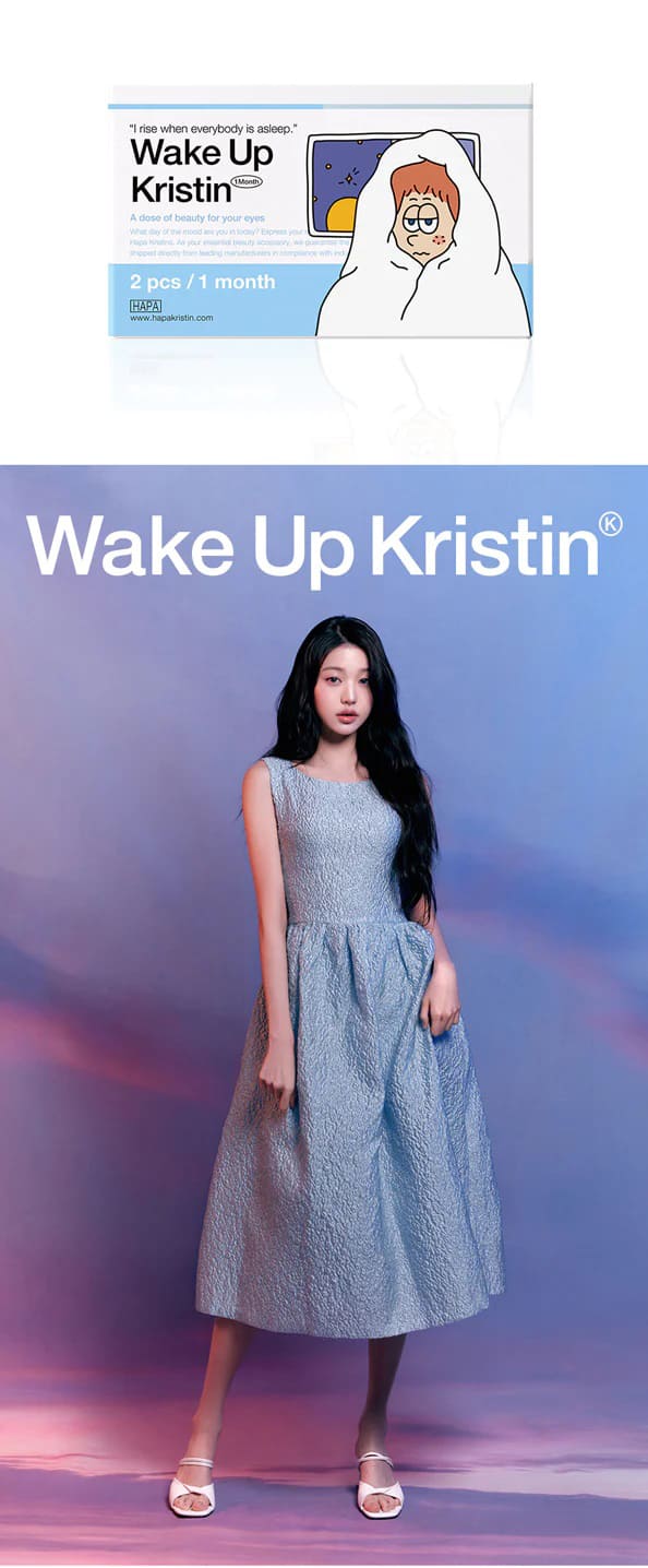 韓国人気, アイドルレンズ, ハパクリスティン,ウェイクアップクリスティン, ペールグレー, ワンデー, HapaKristin, Wakeup Kristin,  Queenslens