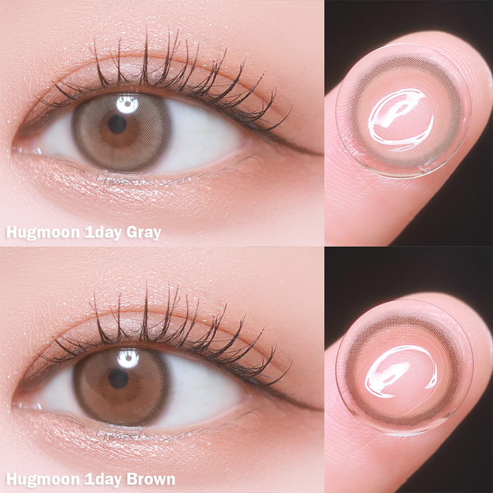 OLOLA, Hugmoon 1Day Brown, Korean SNS Popular colored contacts sales, eyesm, 1day daily natural dewy watery lens, Queencontacts
