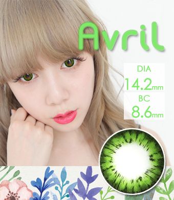 高発色<FONT COLOR="4697f2"> [ Lucky! ¥990]</FONT>【１年カラコン】 Avril (A132) Green / 1247 </br>